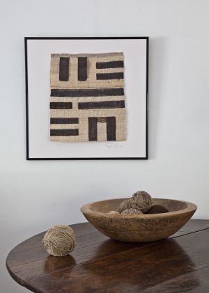 Framed Black And White Wood Table And Bowl